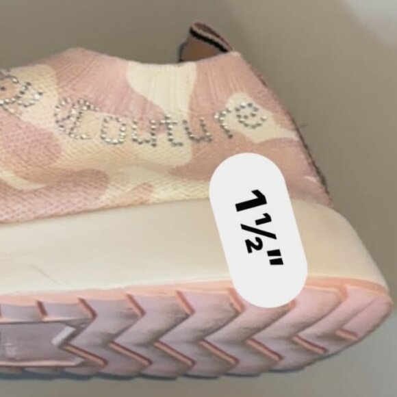 SIZE 9 Juicy Couture Avarie Knit Slip-on Joggers Sneakers - Pink Camo Studded - Picture 16 of 16